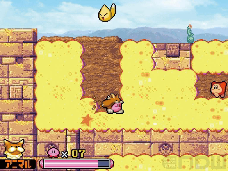 “动物”是DS《星之卡比参见!多罗切团》中首次登场的能力。挖掘地面来获取宝箱。