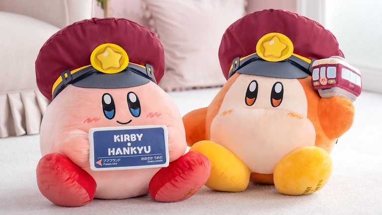 ラッピング列車「カービィ号」に乗っている、添乗員カービィと