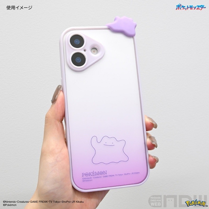 メタモンが見守るiPhone用ケース「ポケットモンスター マスコット付き